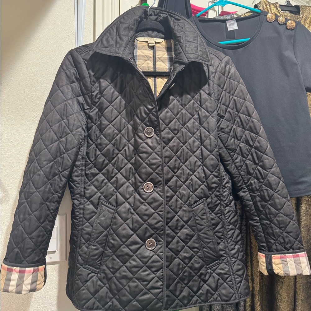 Burberry Black Jacket with Plaid Interior